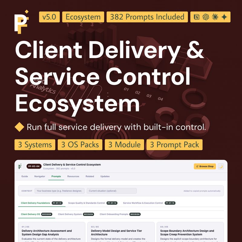 Client Service Prompts for Full Delivery Architecture and Operational Control