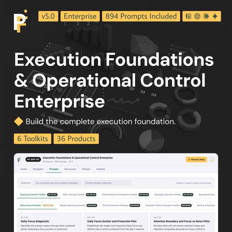 Execution Foundations Prompts for Full Operational Architecture and Control