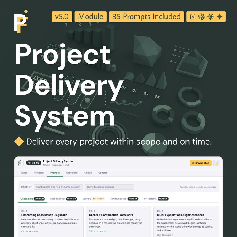 Project Delivery Prompts for Scope Control and Reliable Client Execution