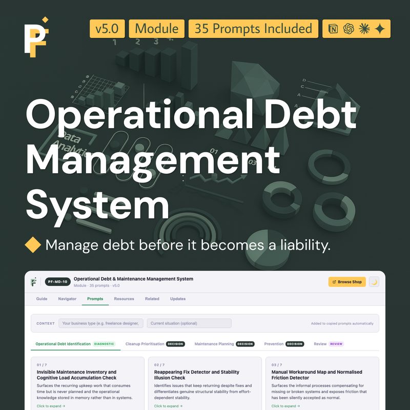 Operational Debt Prompts for Maintenance and Long-Term Stability