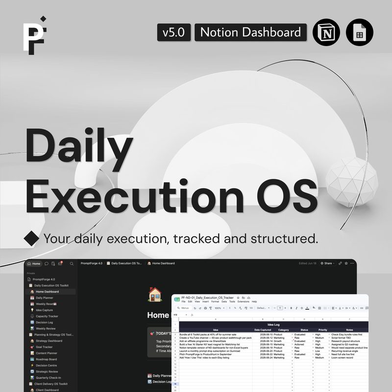 Daily Execution Notion Dashboard