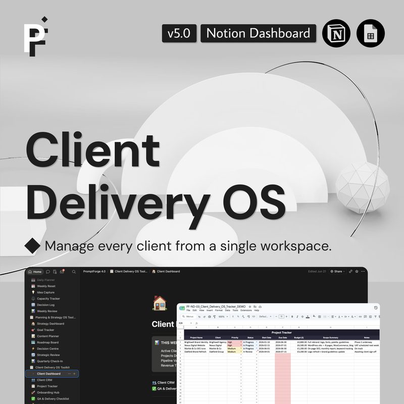 Client Delivery Prompts Notion CRM Project Tracker and Pipeline