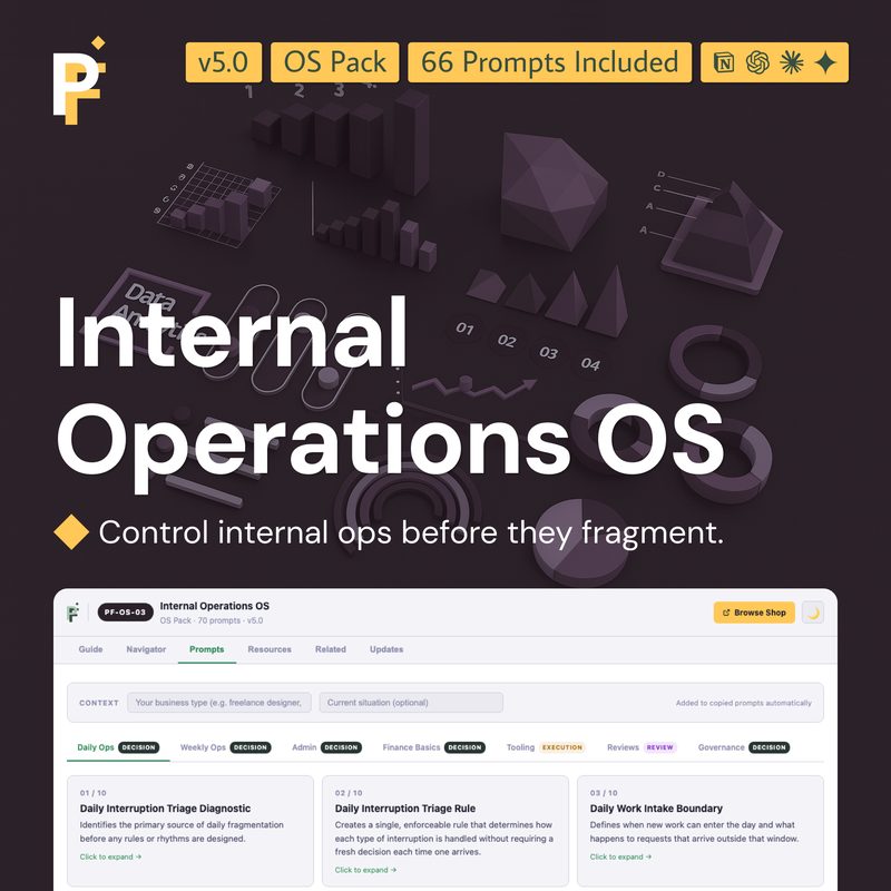 Internal Operations Prompts for Operational Control and Workflow Governance