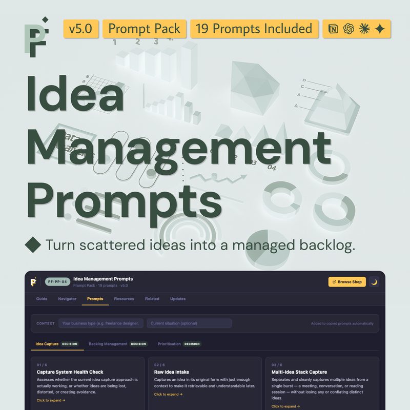 Idea Management Prompts for Structured Backlogs and Clear Priorities