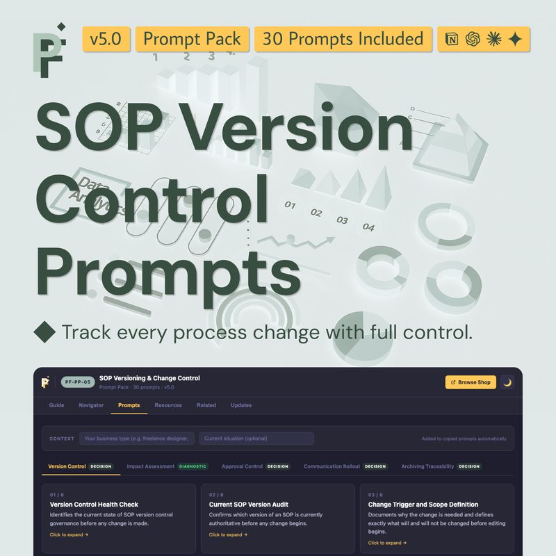 SOP Version Control Prompts for Managing Process Updates and Change Control