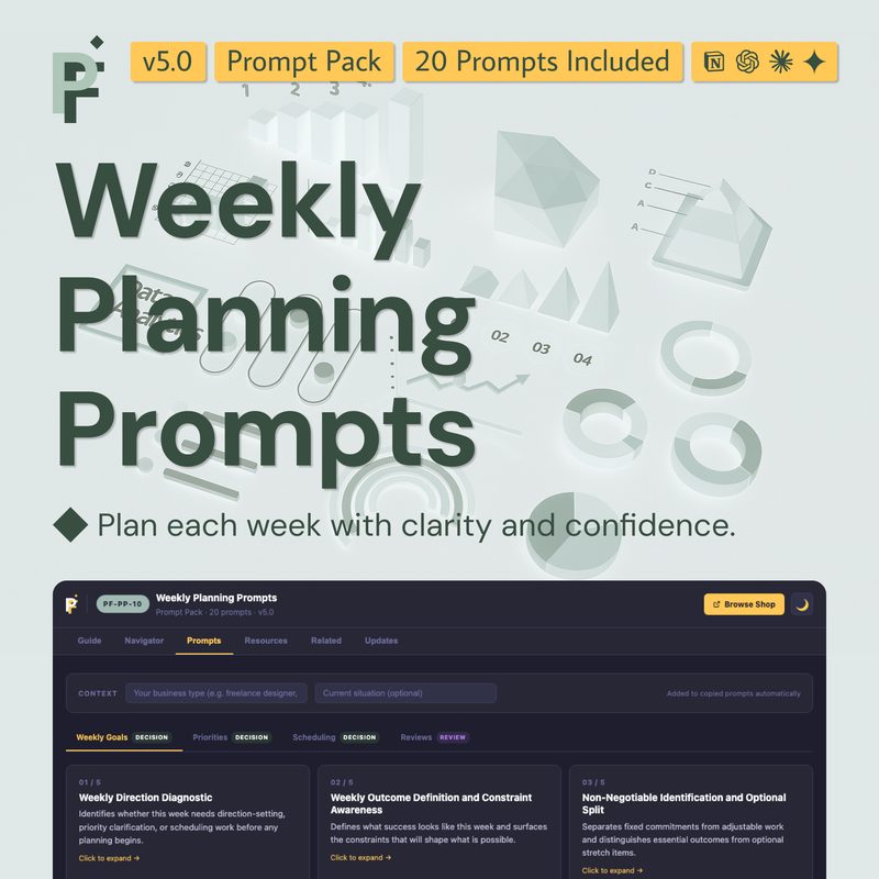 Weekly Planning Prompts for Clear Priorities and Structured Execution