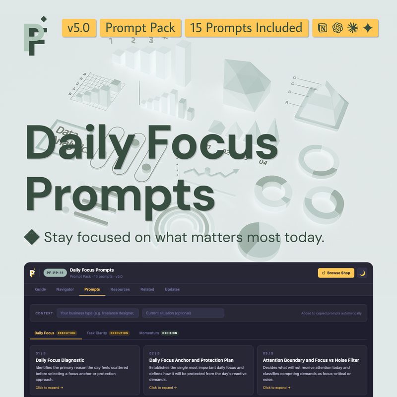 Daily Focus Prompts for Disciplined Execution and Task Completion