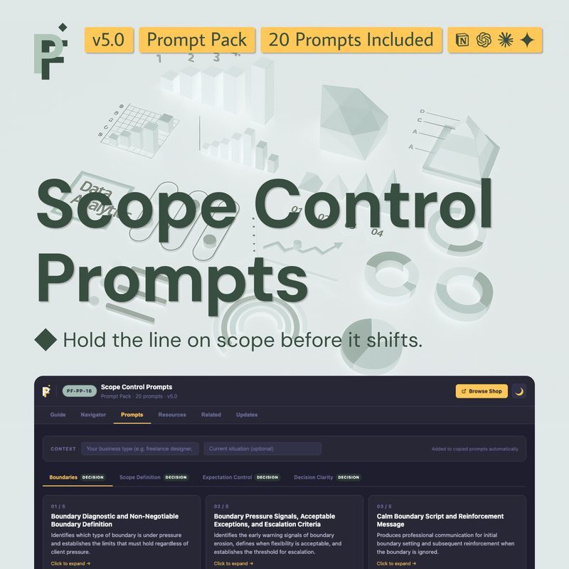 Scope Control Prompts for Preventing Scope Creep and Client Boundaries