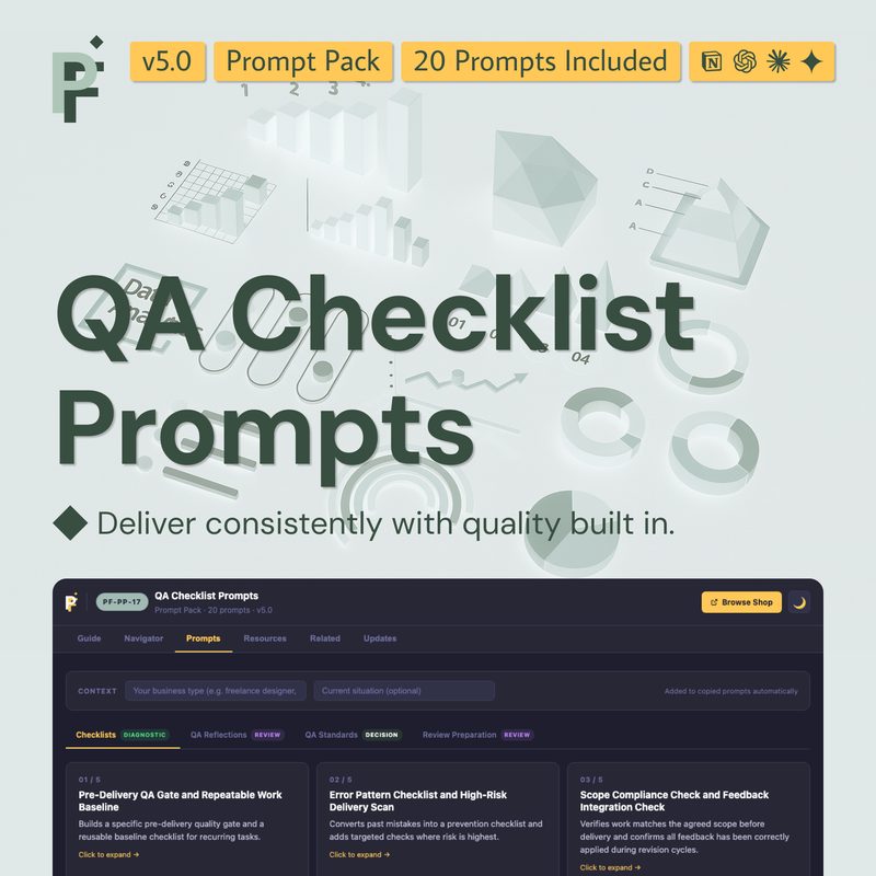 QA Checklist Prompts for Consistent Standards and Process Compliance