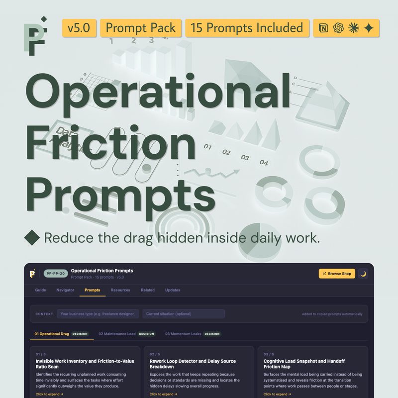 Operational Friction Prompts for Reducing Hidden Workload and Process Drag