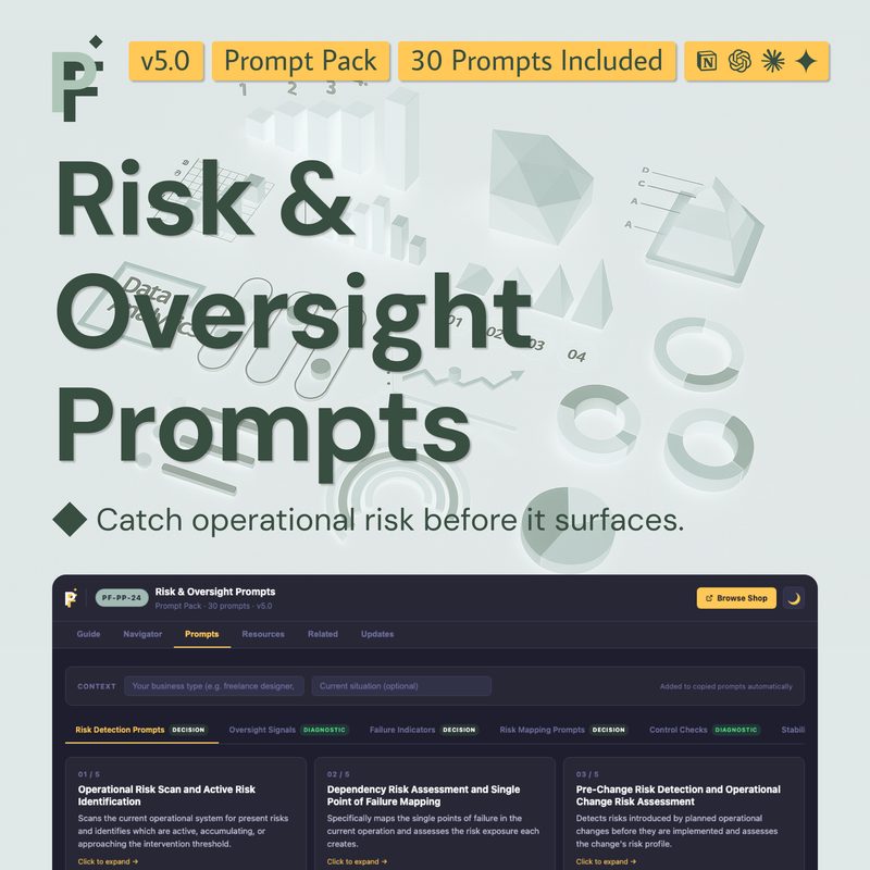 Risk and Oversight Prompts for Operational Control and Early Detection