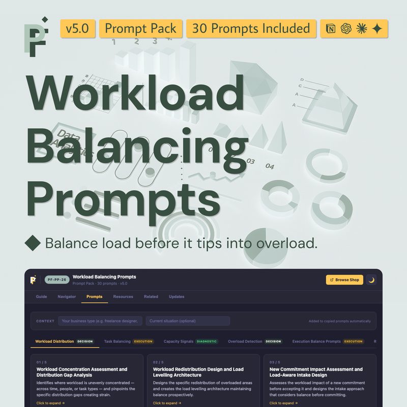Workload Balancing Prompts for Sustainable Output and Load Management
