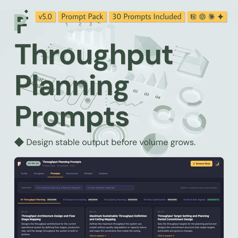 Throughput Planning Prompts for Stable Output Flow and Capacity Design
