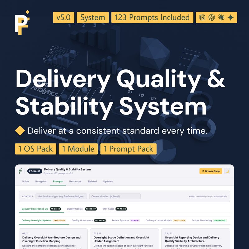 Delivery Quality Prompts for Service Stability and Performance Control