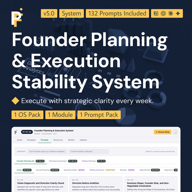 Founder Execution Prompts for Strategic Direction and Operational Stability