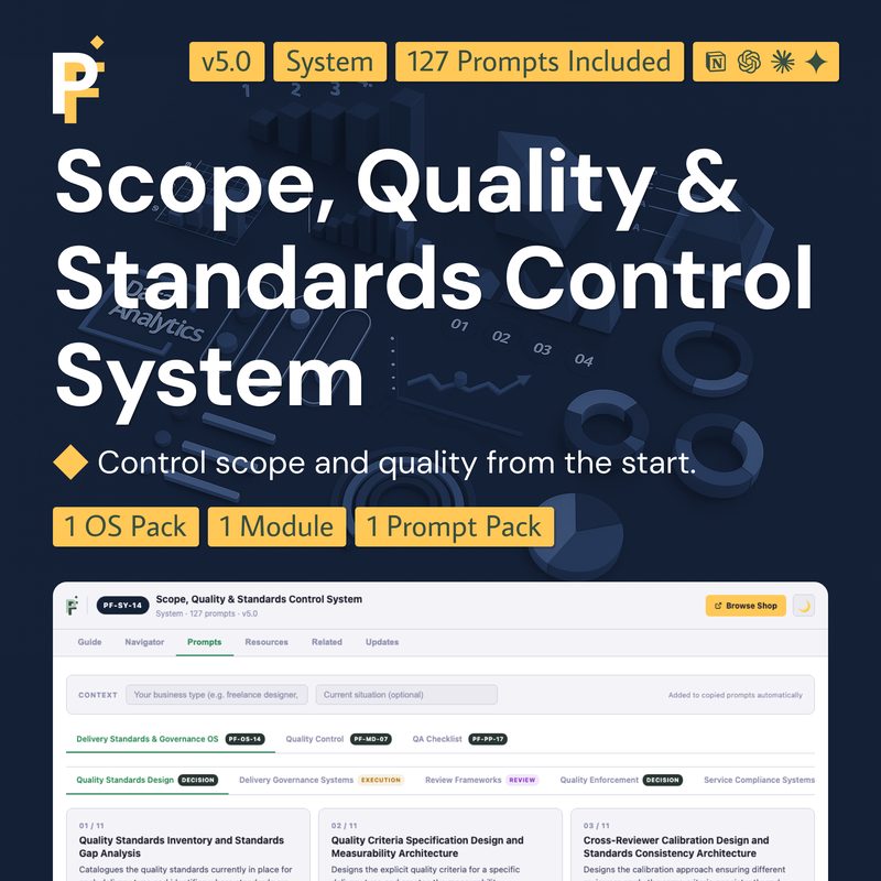 Scope and Quality Prompts for Delivery Standards and Excellence Control