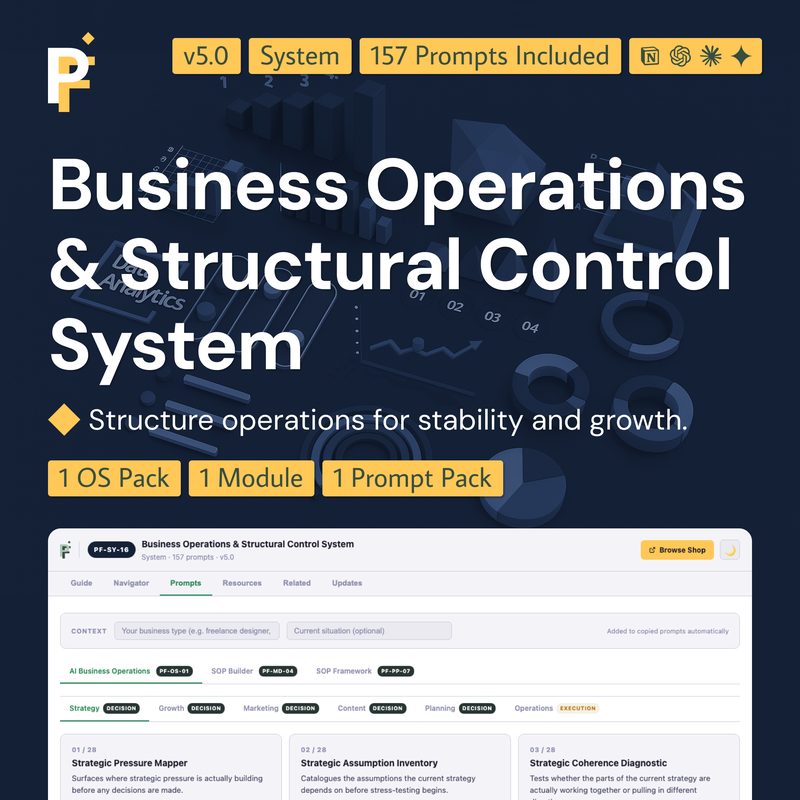 Business Operations Prompts for Structural Control and Governance